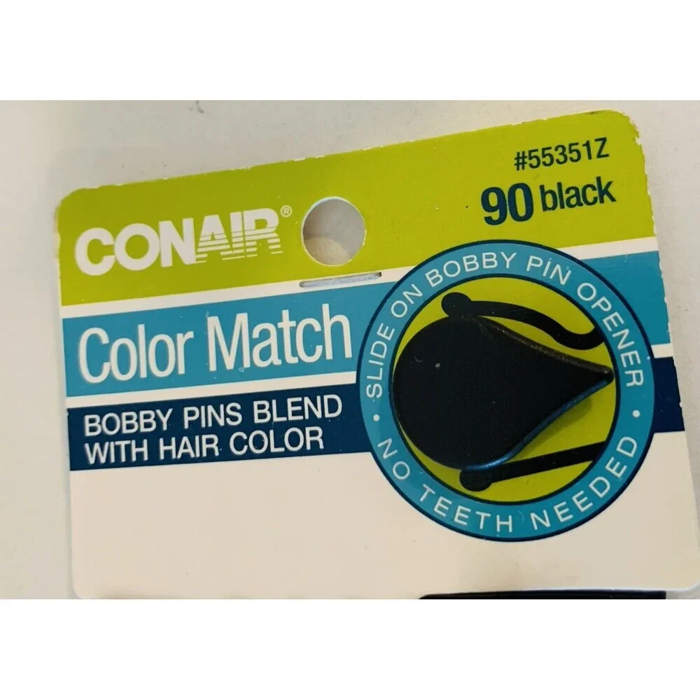 Conair 90-Pack Color Match Bobby Pins Black Blend with Hair Color New in Package